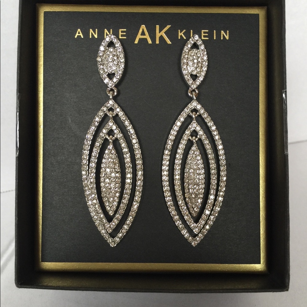 NEW Anne Klein Crystal Pierced Dangle Earrings